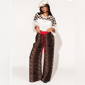 Dressed in LALA Feline Fierce Wide leg Leopard Pants